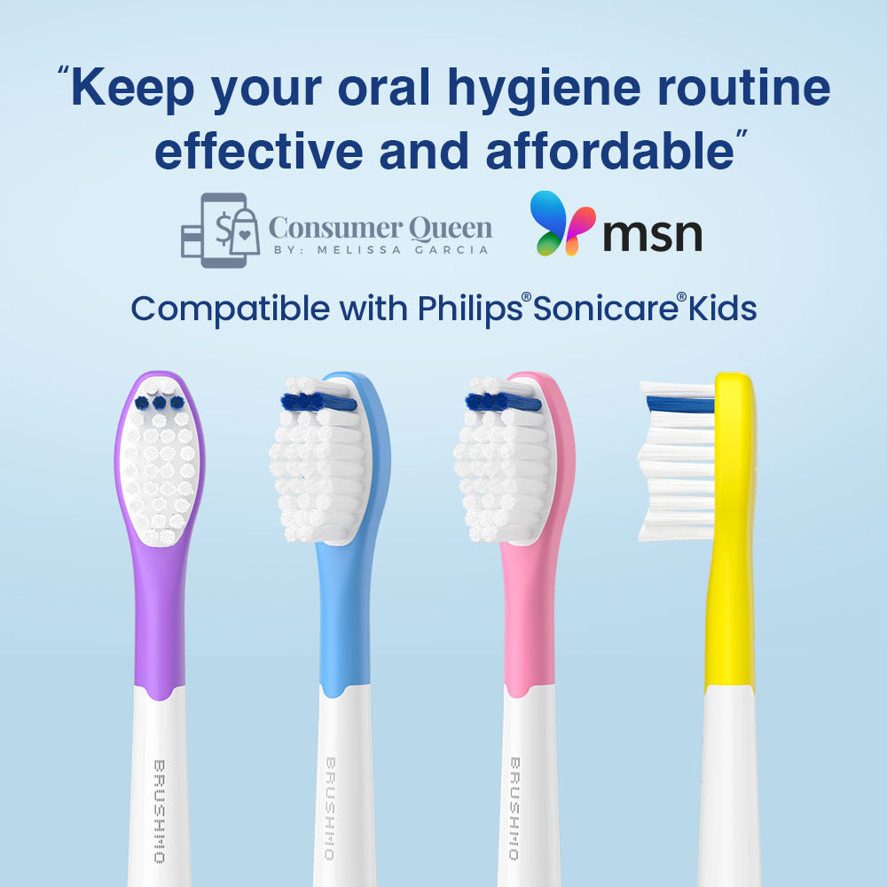 Replacement Toothbrush Heads Compatible with Sonicare for Kids (8 Pack)- Assorted Colors
