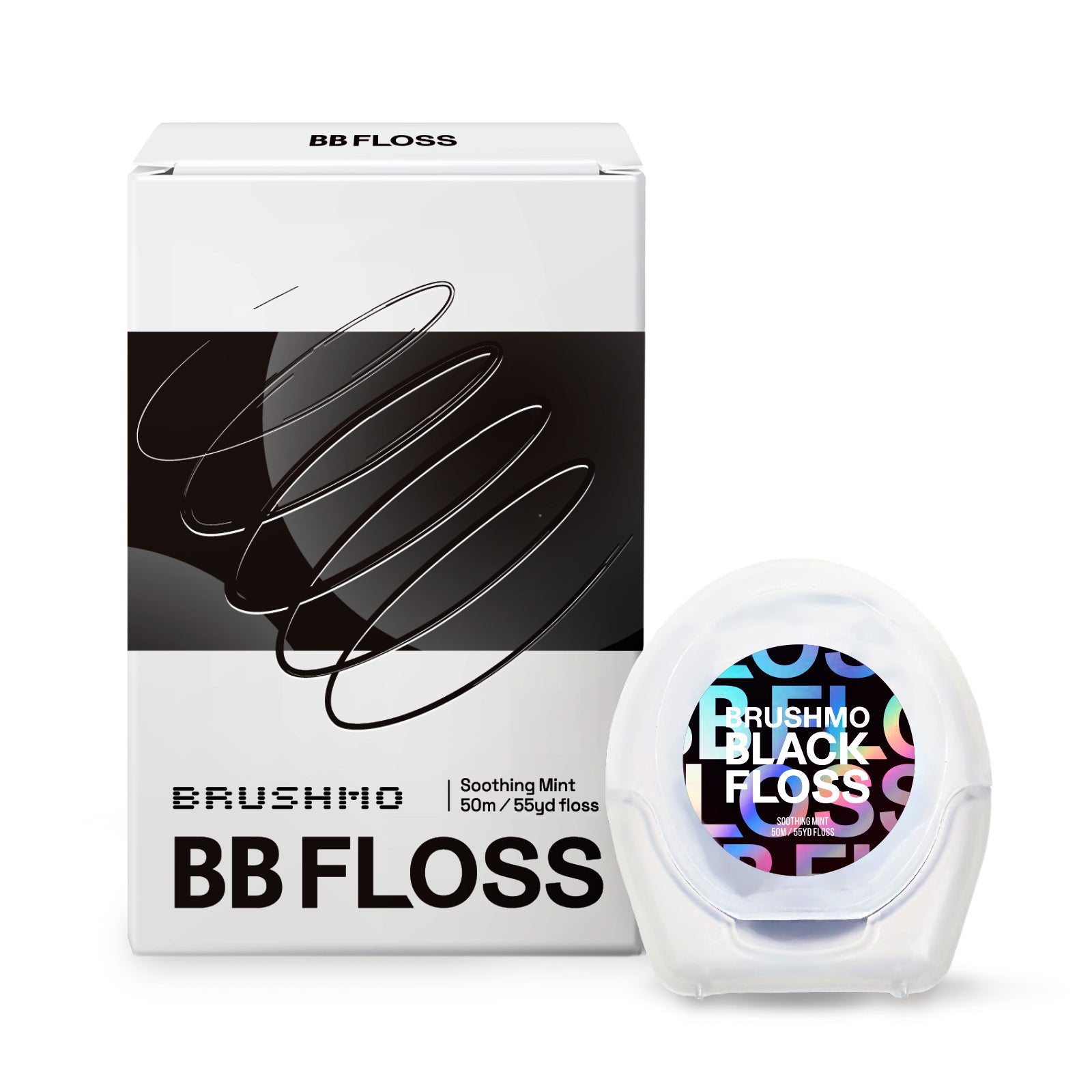 Brushmo Black Floss (BBFloss) Expanding Woven Dental Floss – 55YD, 1 Pack