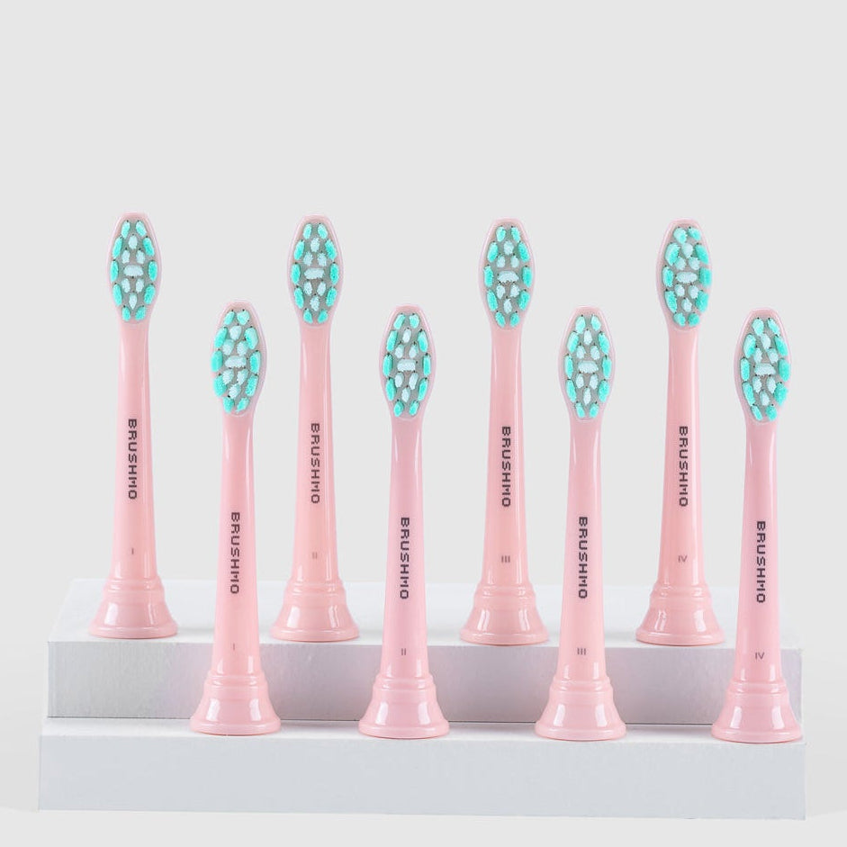 Plaque Control Replacement Toothbrush Heads Compatible with Philips Sonicare - 8 Pack, Pink