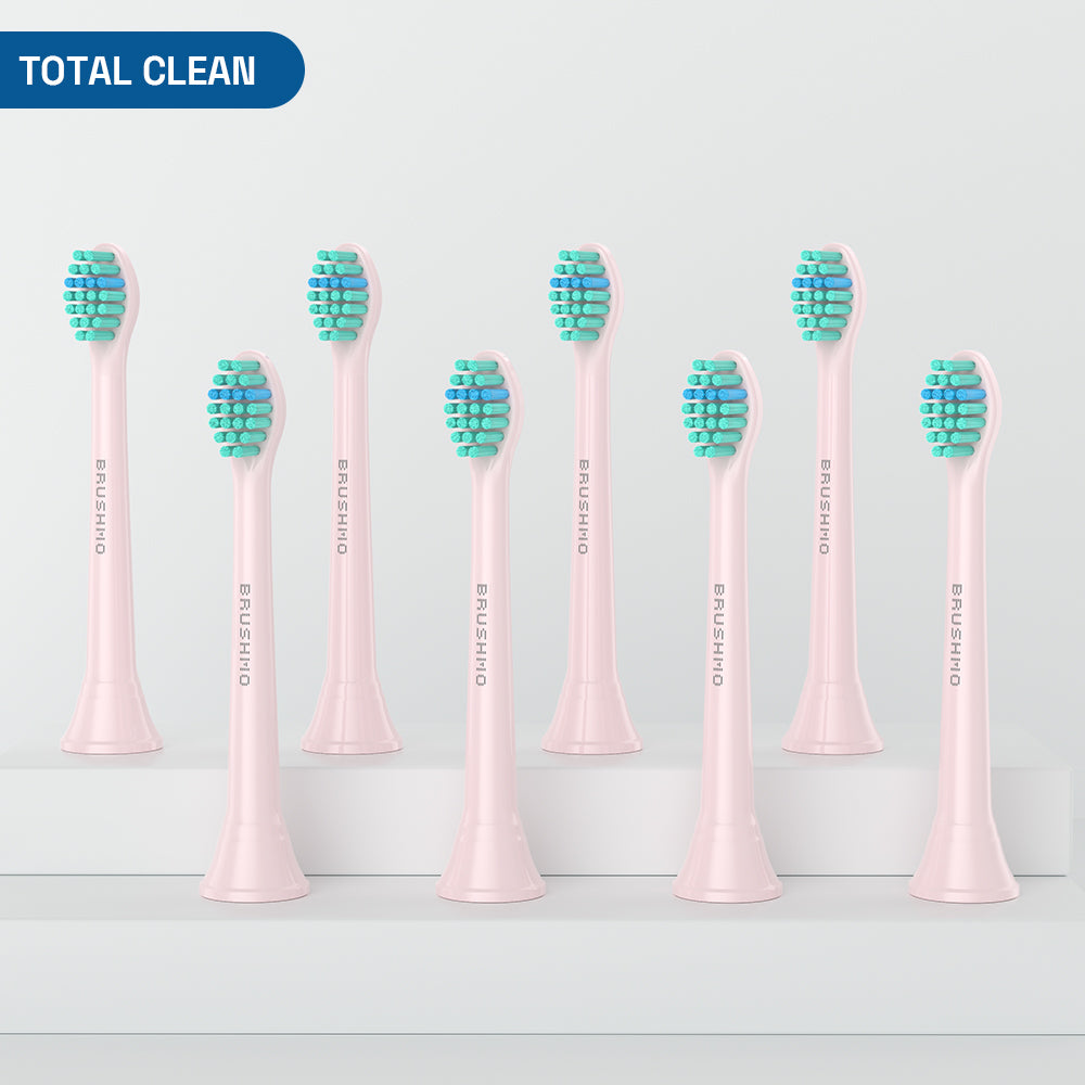 Compact Total Clean Replacement Toothbrush Heads Compatible with Philips Sonicare - 8 Pack, Pink