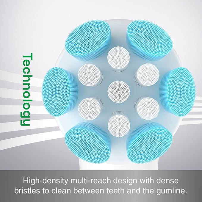 Gentle Clean Replacement Toothbrush Heads Compatible with Oral B iO Series- Plaque Removal, Gum Care, Standard (6 pack), White