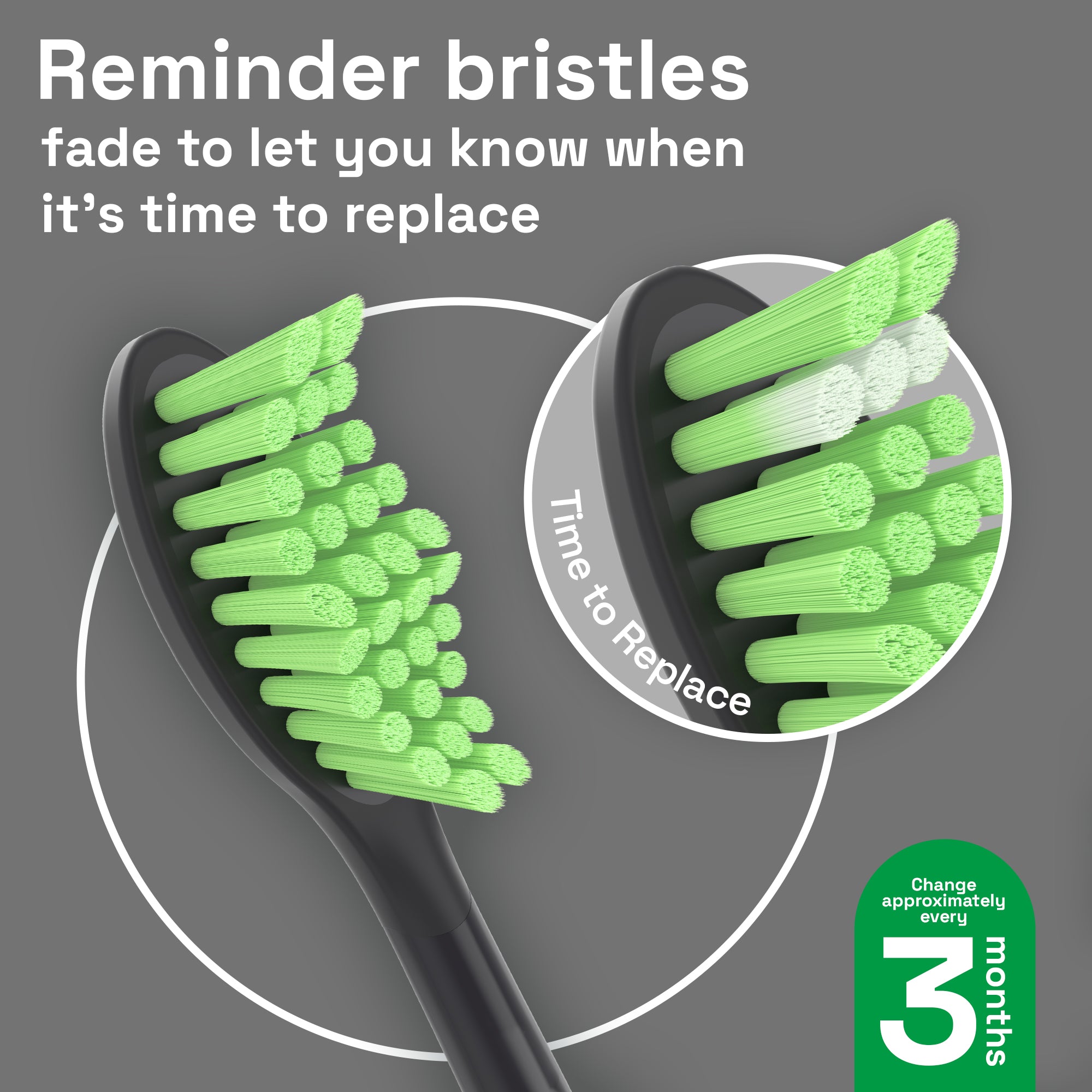Replacement Toothbrush Heads Compatible with Philips Sonicare One - 4 Pack, Shadow Black