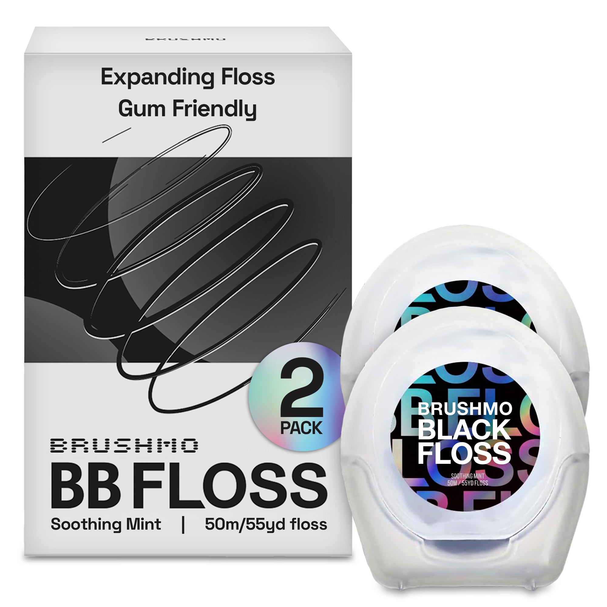 Expanding Woven Black Dental Floss – 110YD, 2 Pack