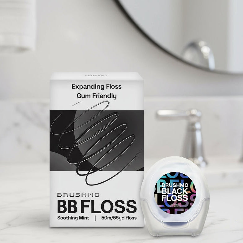 Brushmo Black Floss (BBFloss) Expanding Woven Dental Floss – 55YD, 1 Pack