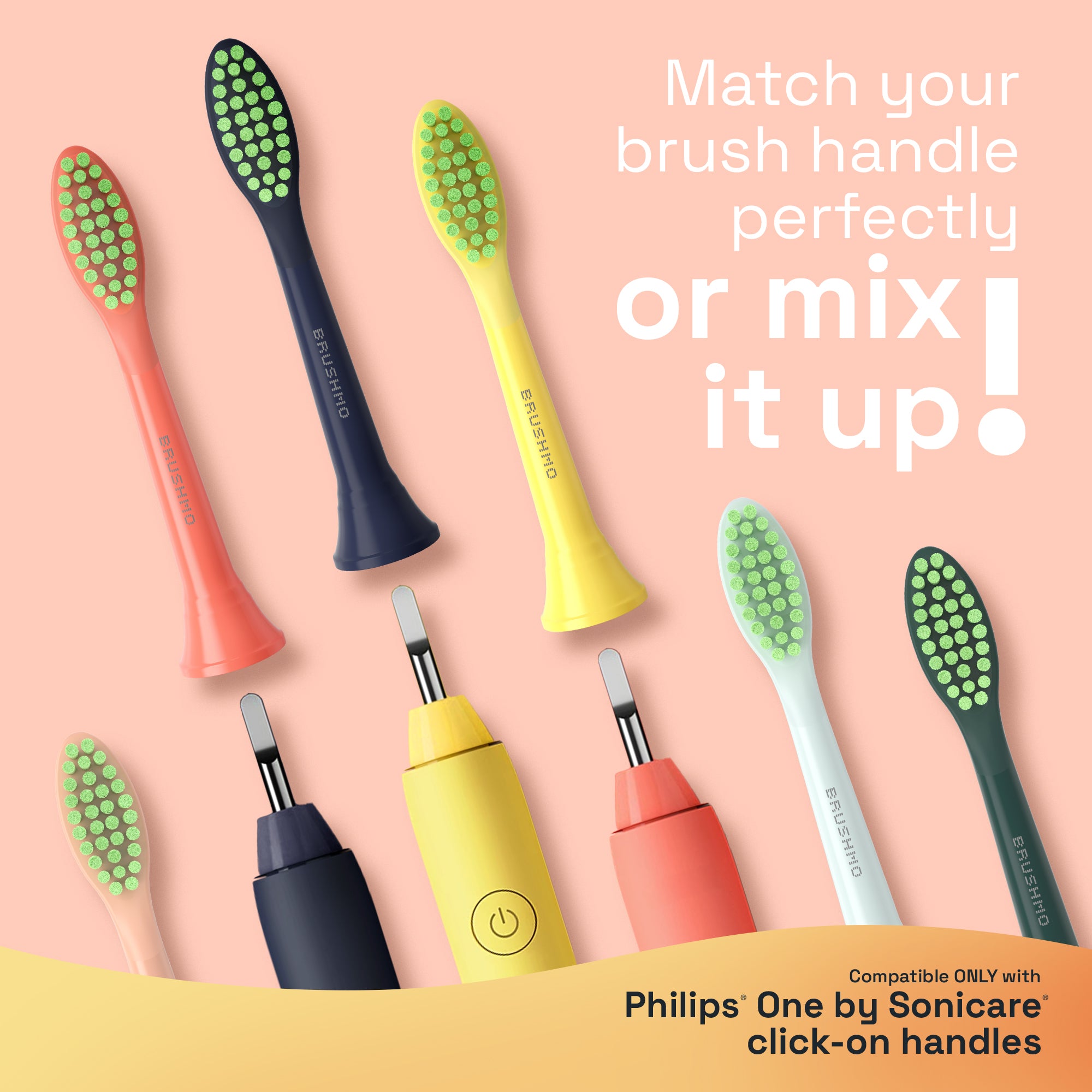 Replacement Toothbrush Heads Compatible with Philips Sonicare One - 4 Pack, Shimmer