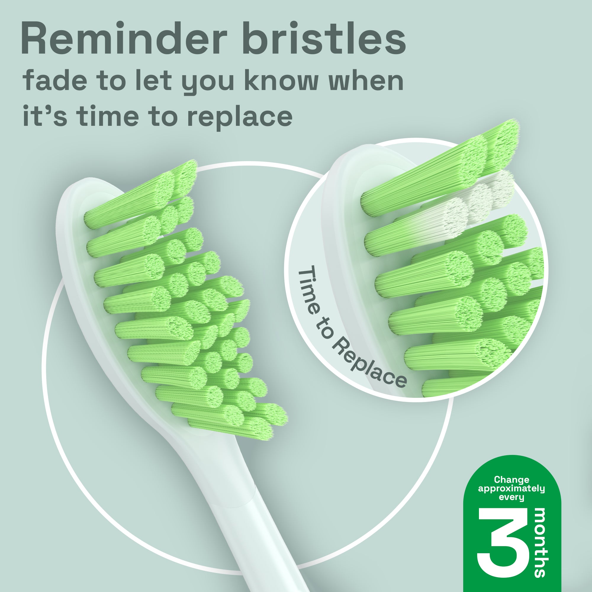 Replacement Toothbrush Heads Compatible with Philips Sonicare One - 4 Pack, Mint Light Blue