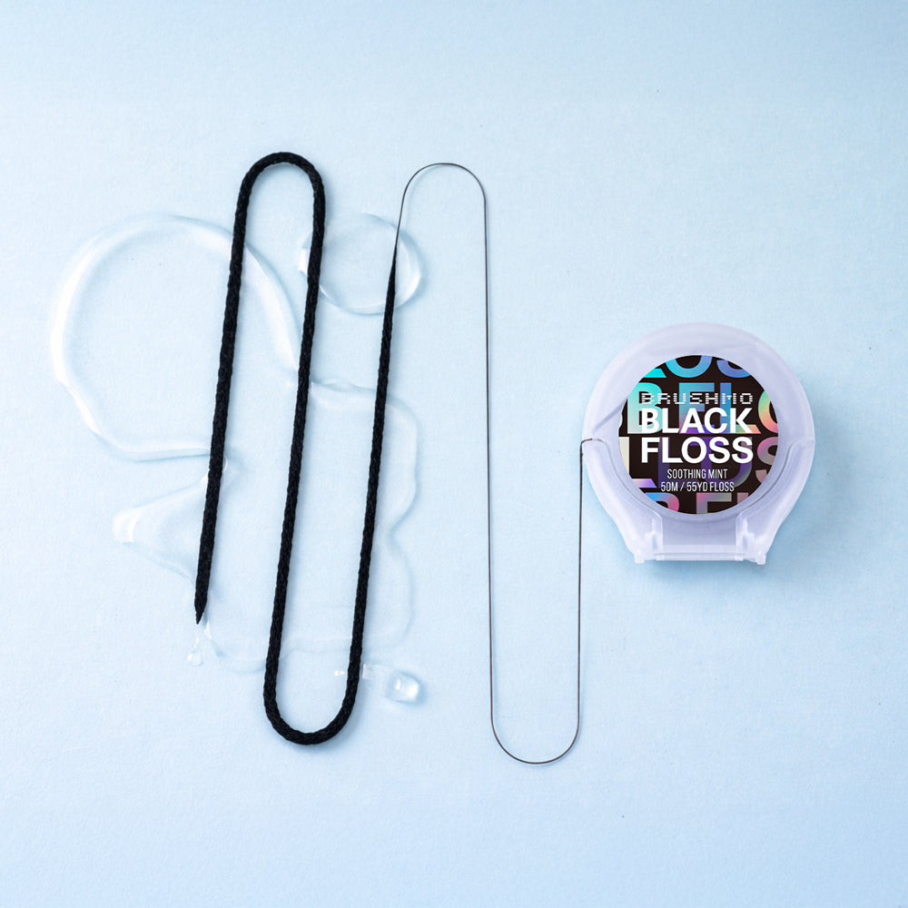 Brushmo Black Floss (BBFloss) Expanding Woven Dental Floss – 55YD, 1 Pack