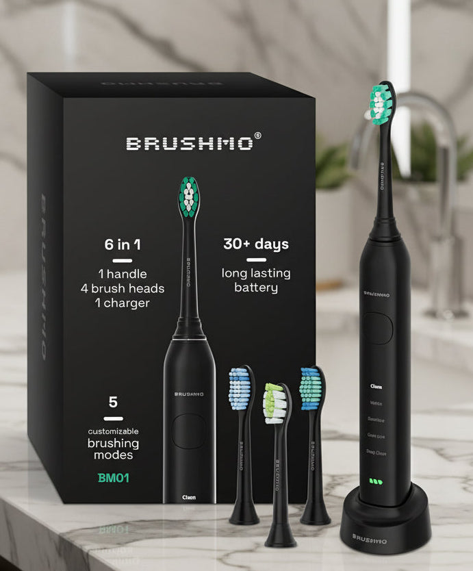 Brushmo Super Sonic Electric Toothbrush - Midnight Black