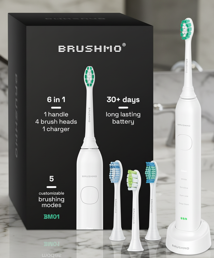 Brushmo Super Sonic Electric Toothbrush - Stellar White