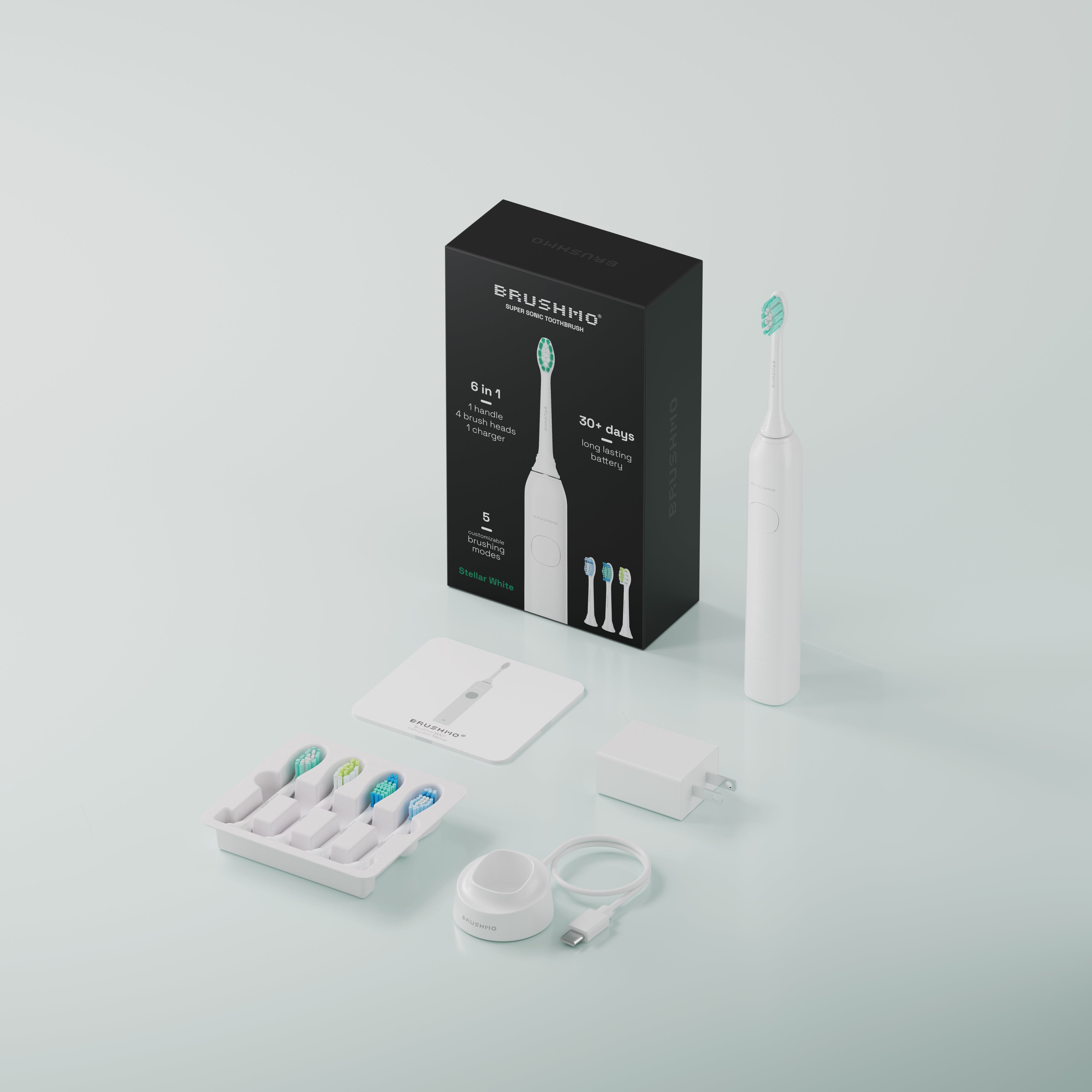 Brushmo Super Sonic Electric Toothbrush - Stellar White