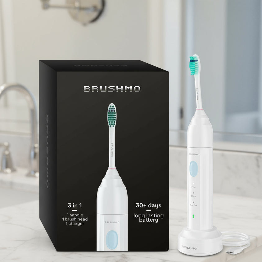 Brushmo e-Series Electric Sonic Toothbrush - Screw-On, White