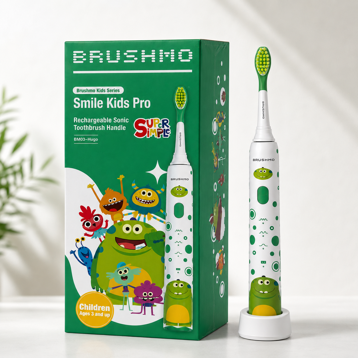 BRUSHMO x Super Simple Songs Kids Sonic Electric Toothbrush BM03 Hugo