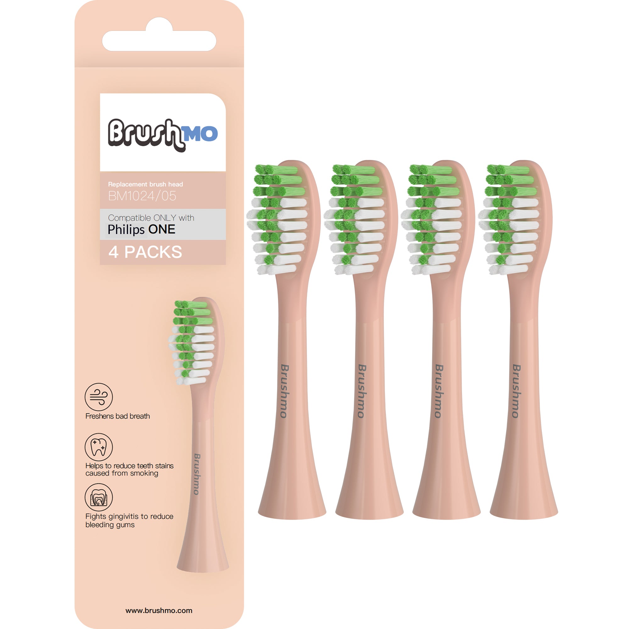 Replacement Toothbrush Heads Compatible for Philips One, 4 Pack Shimmer