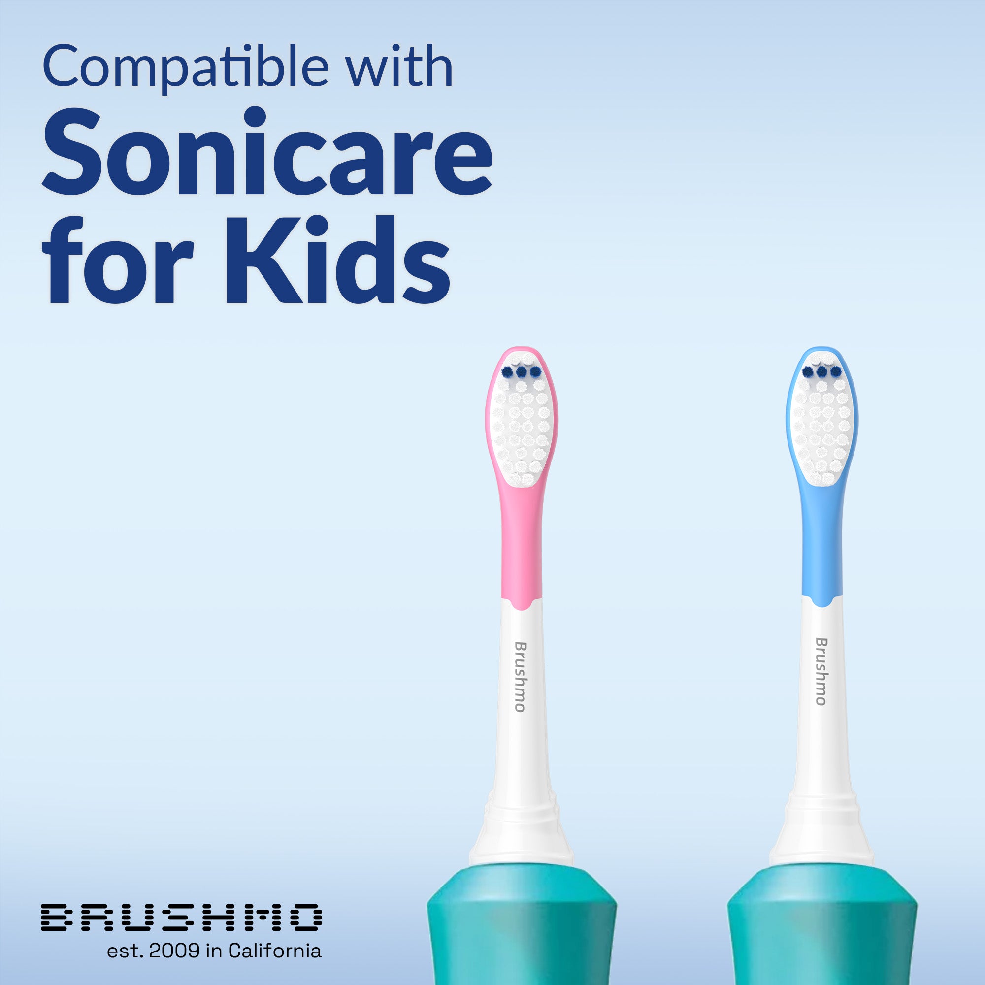Kids Replacement Toothbrush Heads Compatible with Sonicare for Kids - 8 Pack, Assorted Colors