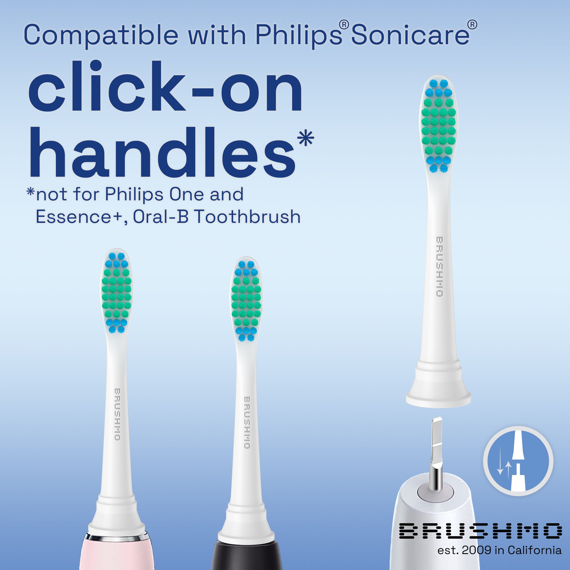 Total Clean Replacement Toothbrush Heads Compatible with Philips Sonicare Electric Toothbrush - 8 Pack, White