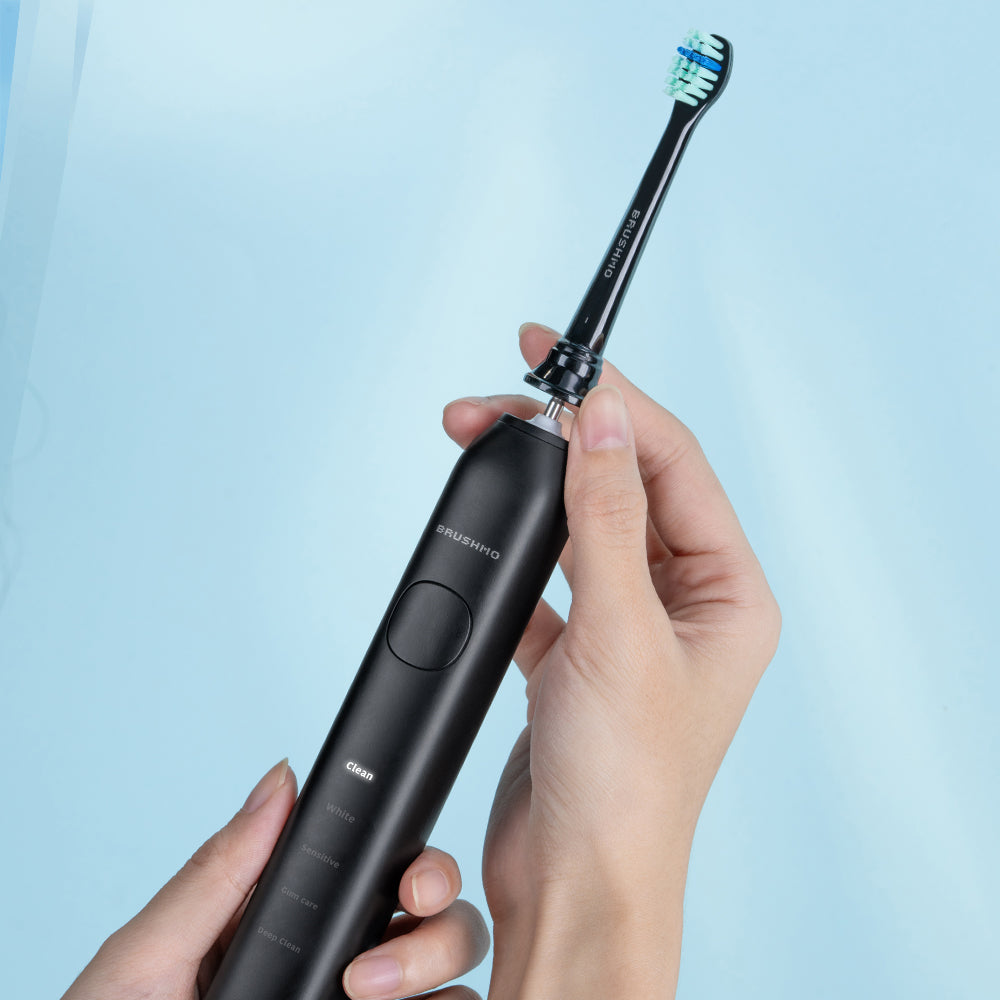 Compact Total Clean Replacement Toothbrush Heads Compatible with Philips Sonicare - 8 Pack, Black