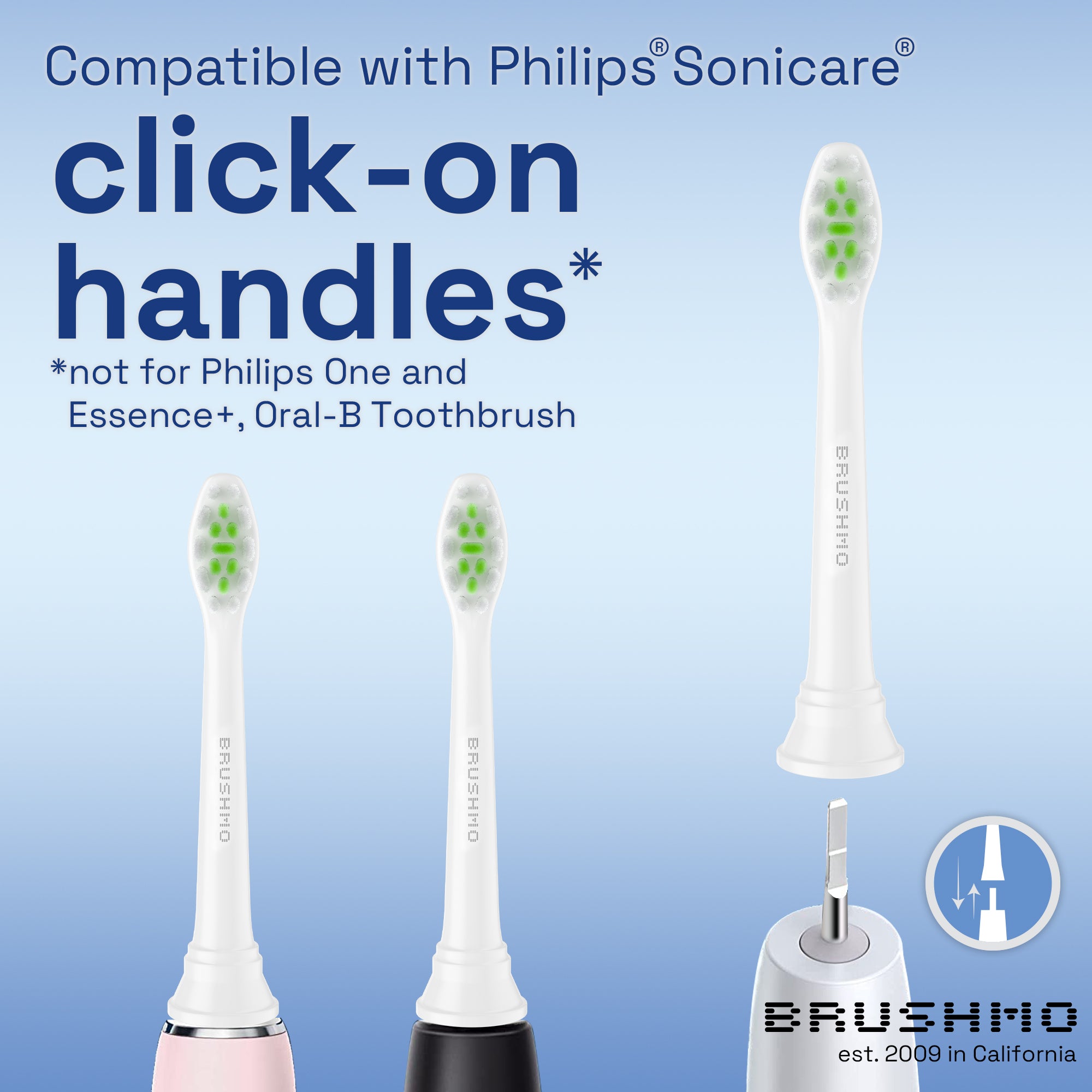 Whitening Replacement Toothbrush Heads Compatible with Philips Sonicare DiamondClean - 8 Pack, White