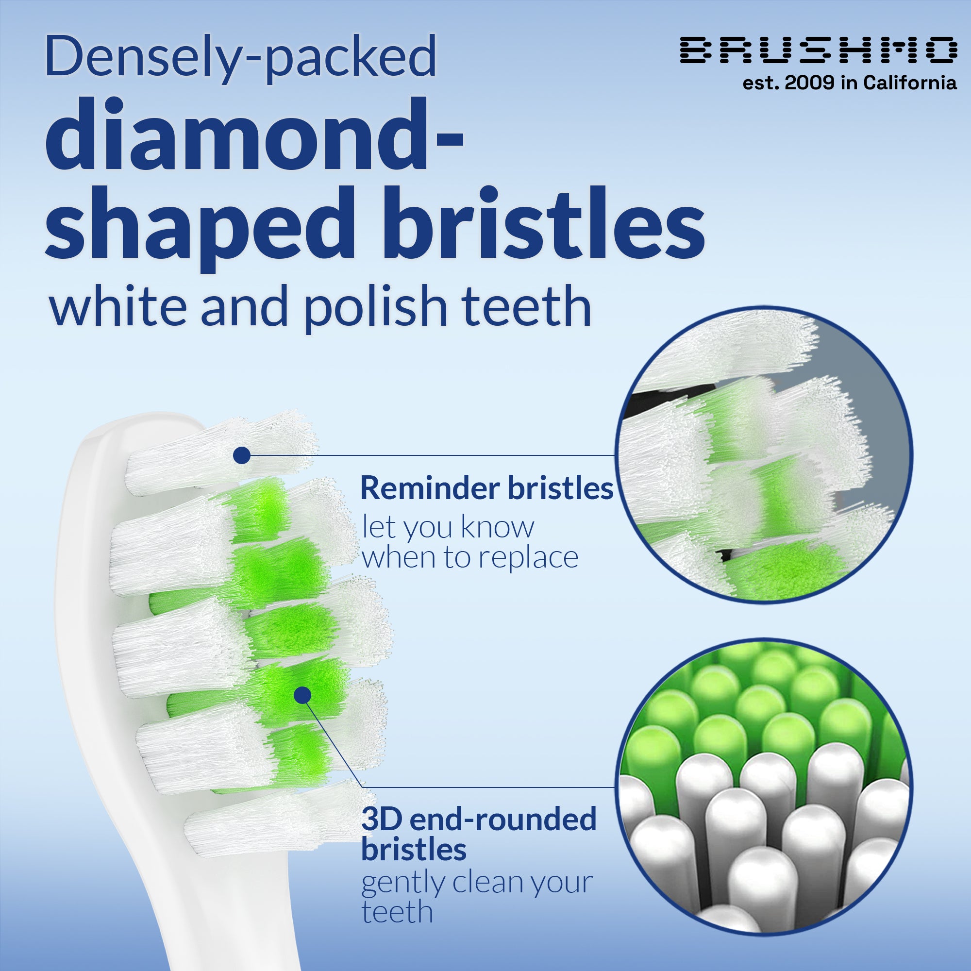 Whitening Replacement Toothbrush Heads Compatible with Philips Sonicare DiamondClean - 8 Pack, White