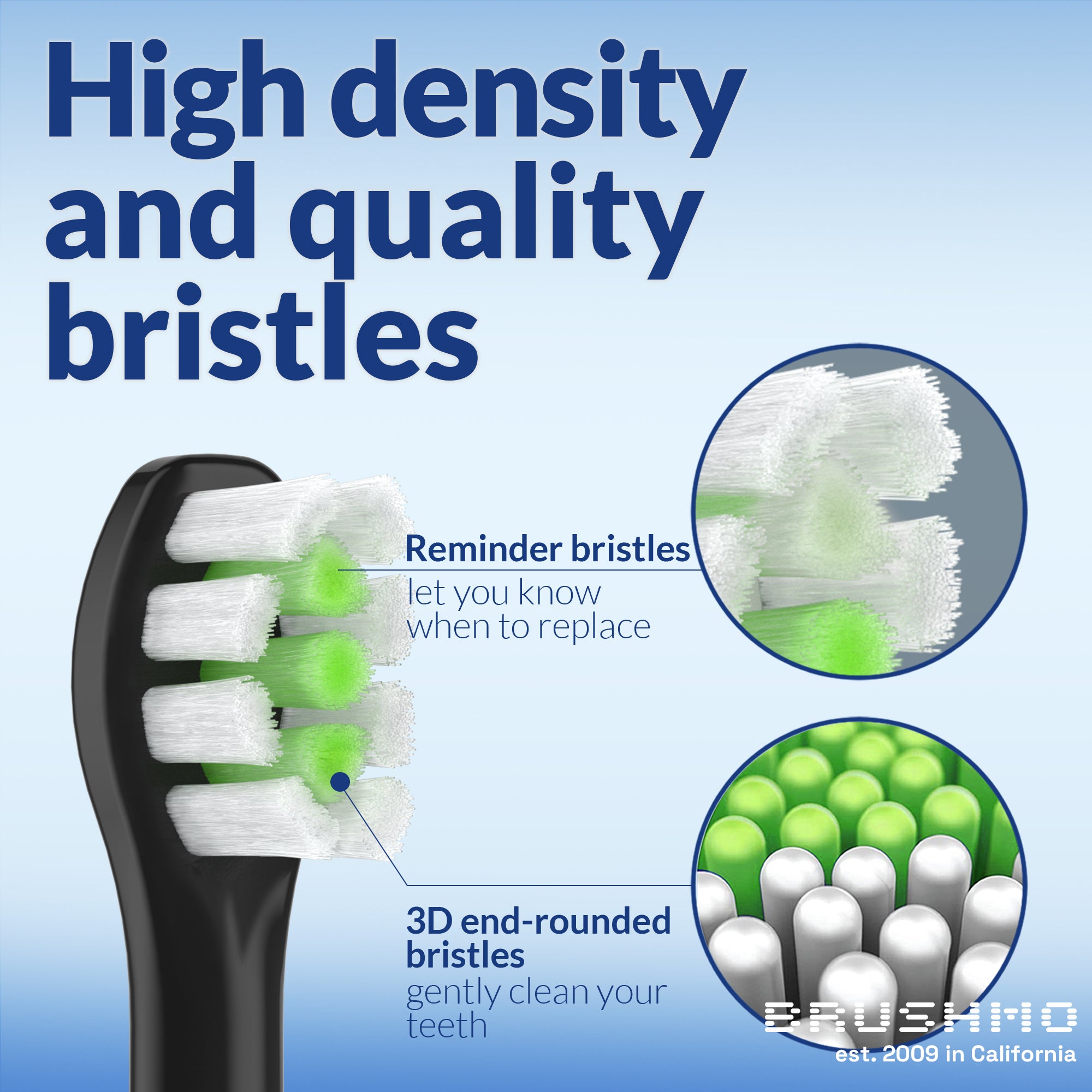 Compact Whitening Replacement Toothbrush Heads Compatible with Philips Sonicare DiamondClean - 8 Pack, Black