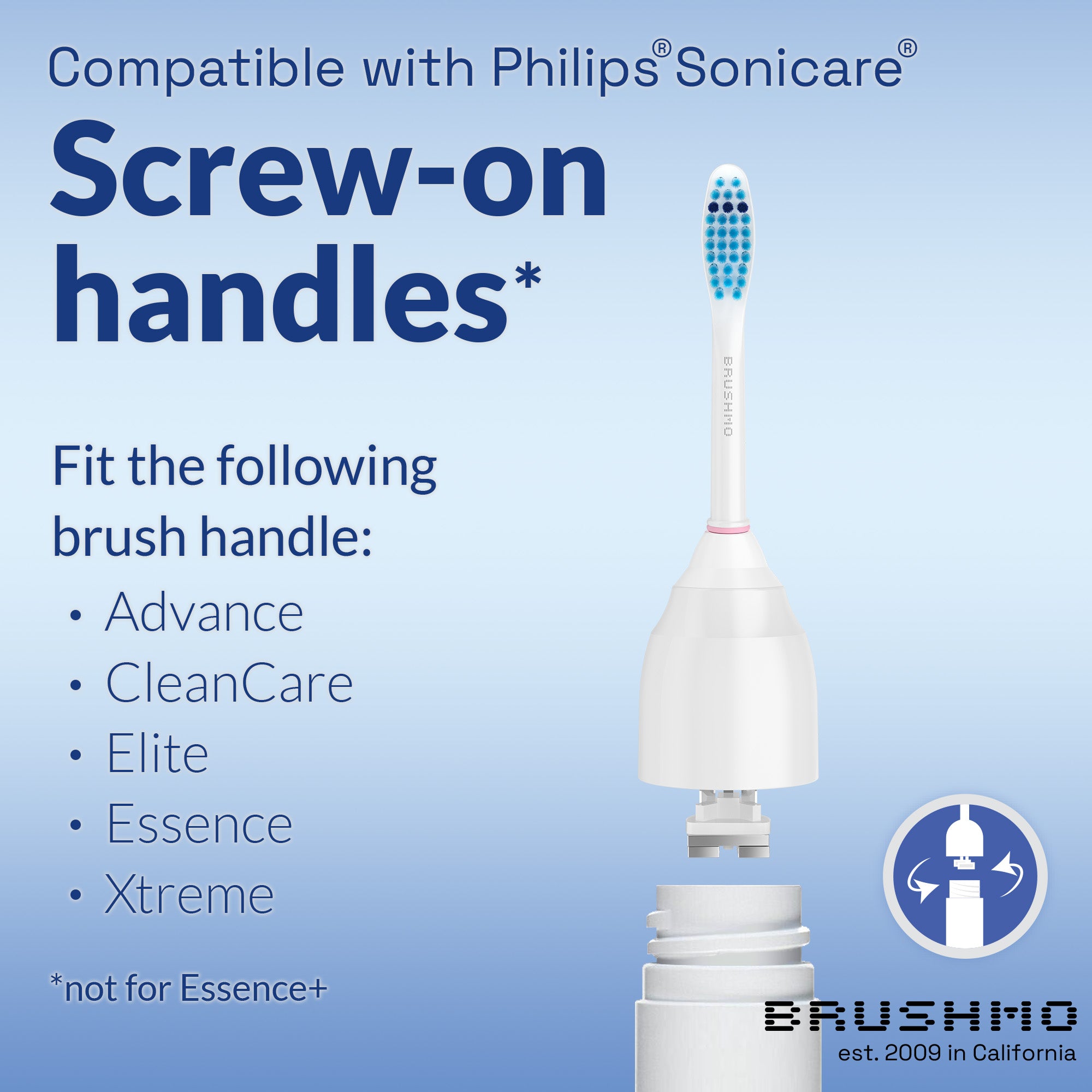 Sensitive e-Series Replacement Toothbrush Heads Compatible with Philips Sonicare e-Series - 6 Pack, White