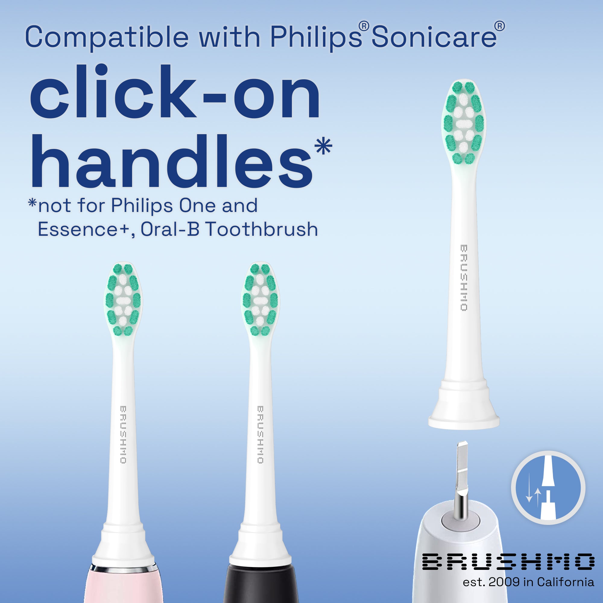 Plaque Control Variety Replacement Toothbrush Heads Compatible with Philips Sonicare - Combo, White