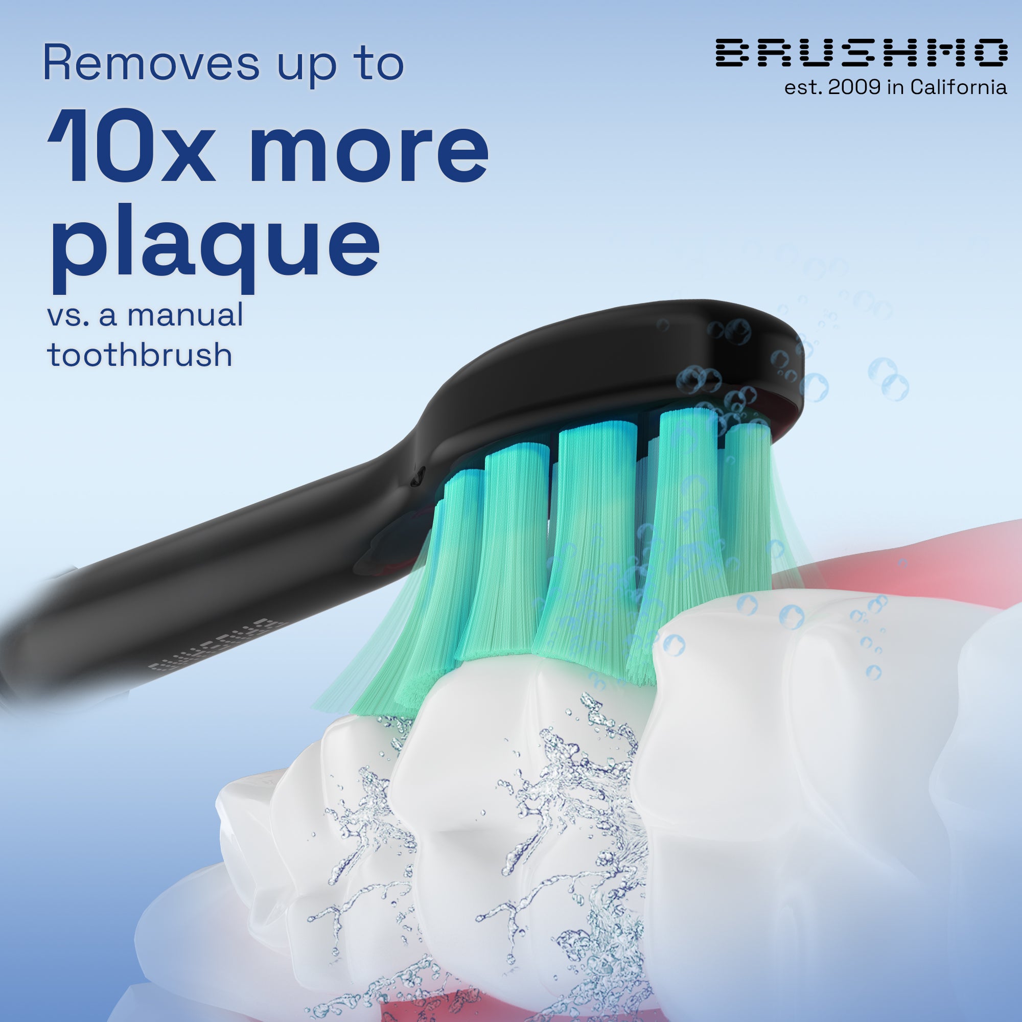 Plaque Control Replacement Toothbrush Heads Compatible with Philips Sonicare - 8 Pack, Black