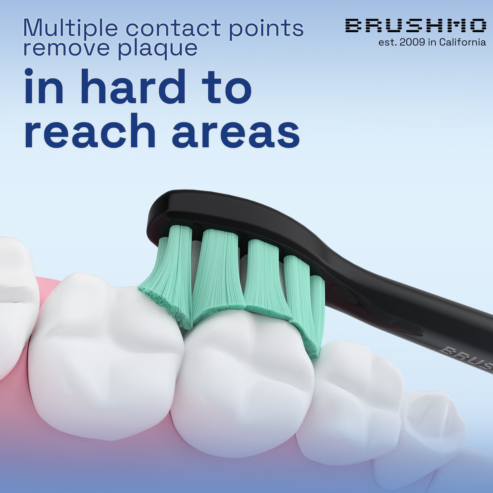 Plaque Control Replacement Toothbrush Heads Compatible with Philips Sonicare - 8 Pack, Black