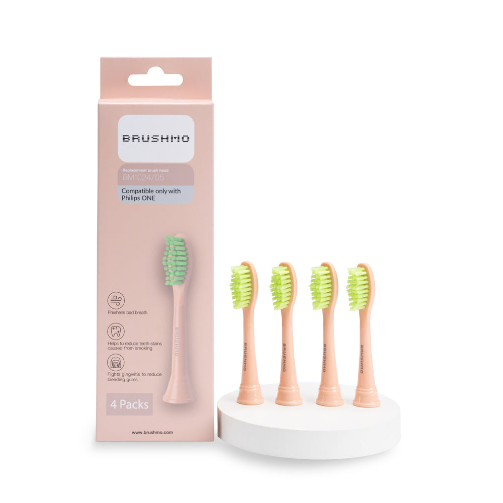 Replacement Toothbrush Heads Compatible with Philips Sonicare One - 4 Pack, Shimmer