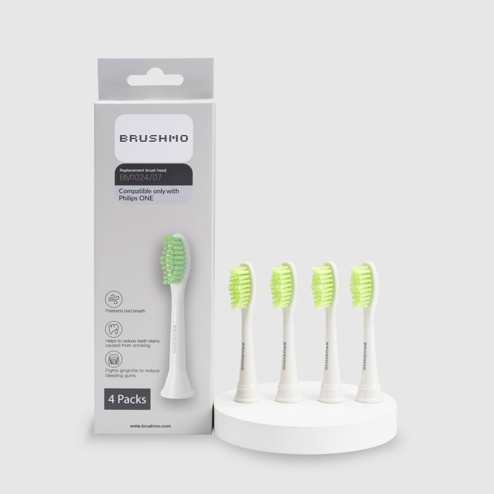 Replacement Toothbrush Heads Compatible with Philips Sonicare One - 4 Pack, Snow White