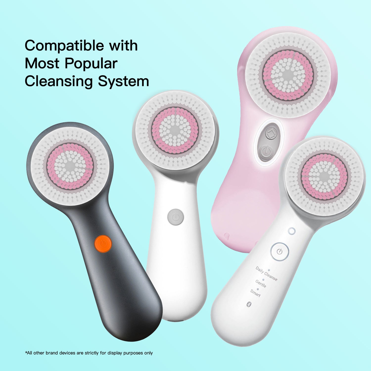 Replacement Facial Cleansing Brush Heads for Clarisonic- Radiance Cleansing, 4 Pack