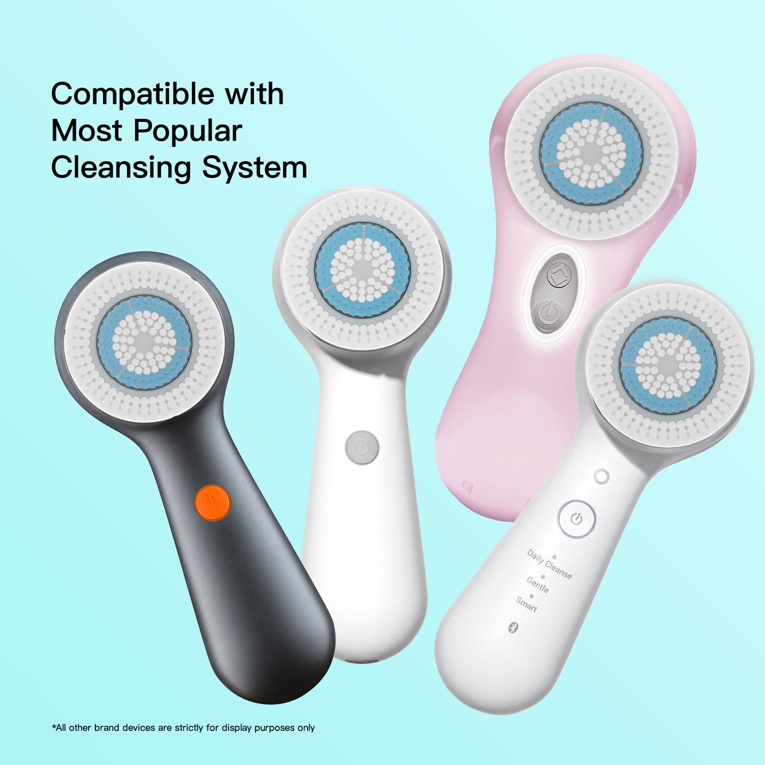 Replacement Facial Cleansing Brush Heads for Clarisonic -  Revitalizing Cleanse, 4 Pack