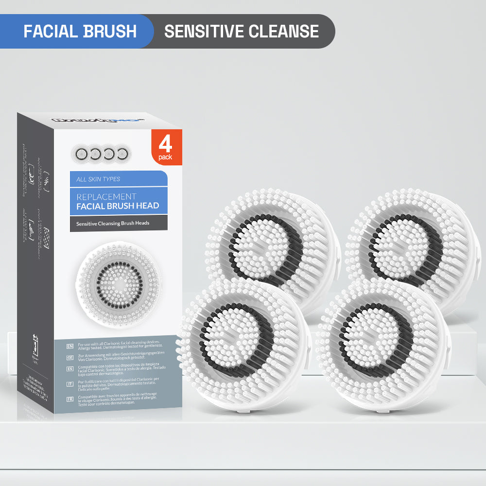 Replacement Facial Cleansing Brush Heads for Clarisonic - Sensitive Cleanse, 4 Pack