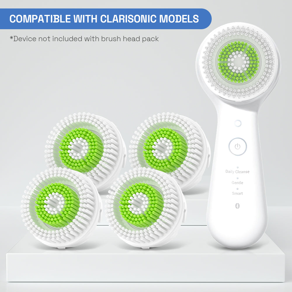 Replacement Facial Cleansing Brush Heads for Clarisonic- Acne Cleanse, 4 Pack