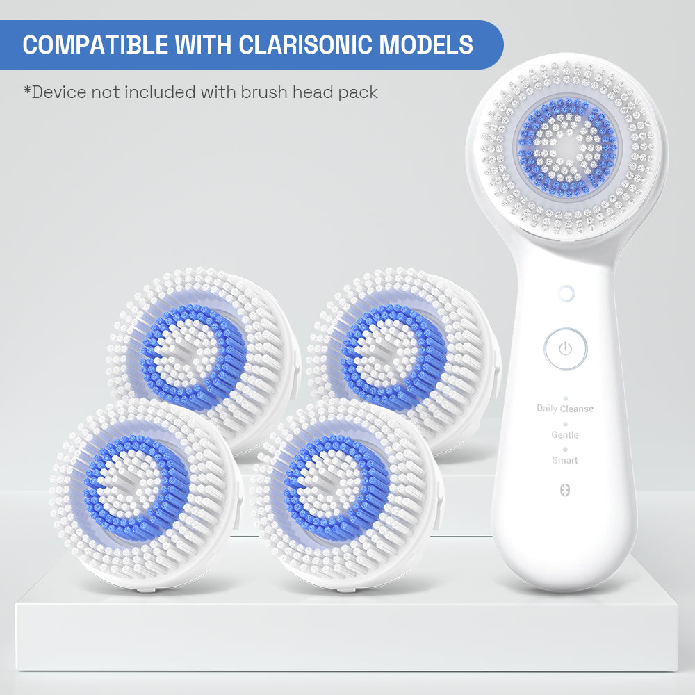 Replacement Facial Cleansing Brush Heads for Clarisonic - Deep Pore Cleanse, 4 Pack