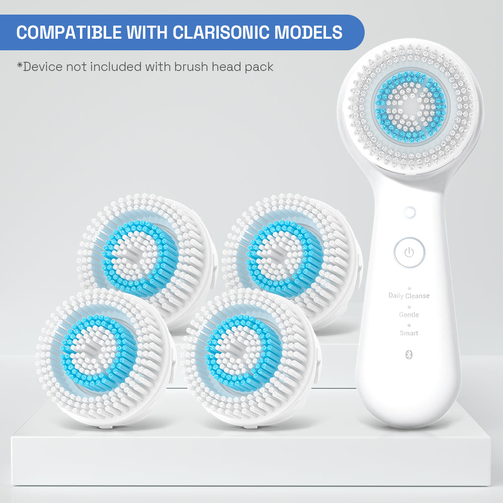 Replacement Facial Cleansing Brush Heads for Clarisonic - Revitalizing Cleanse, 4 Pack