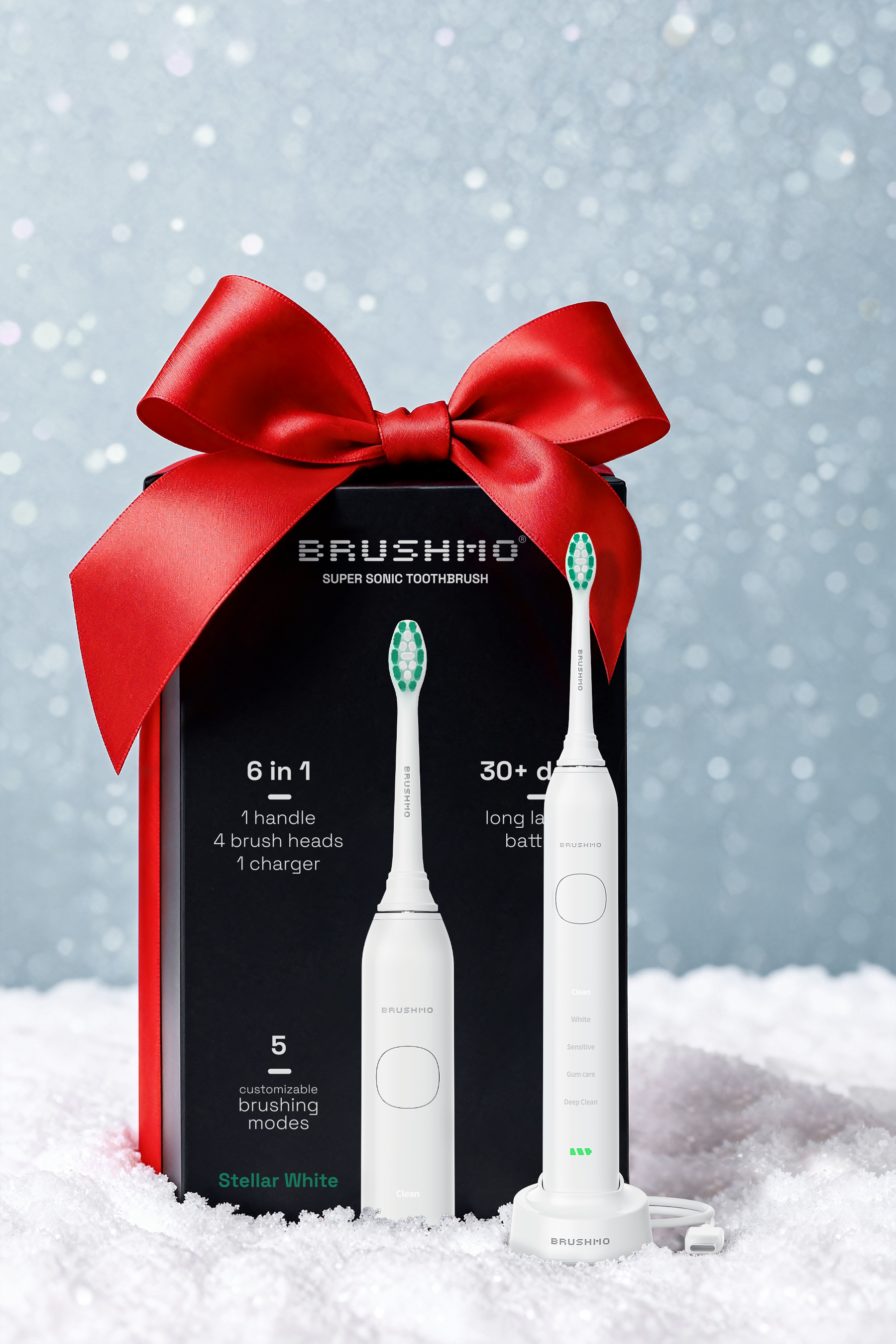Brushmo Super Sonic Electric Toothbrush - Stellar White