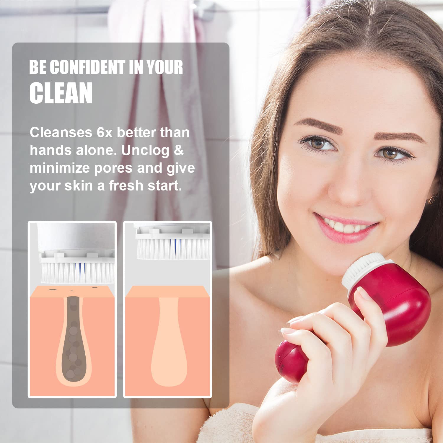 Replacement Facial Cleansing Brush Heads for Clarisonic - Combo, 4 Pack