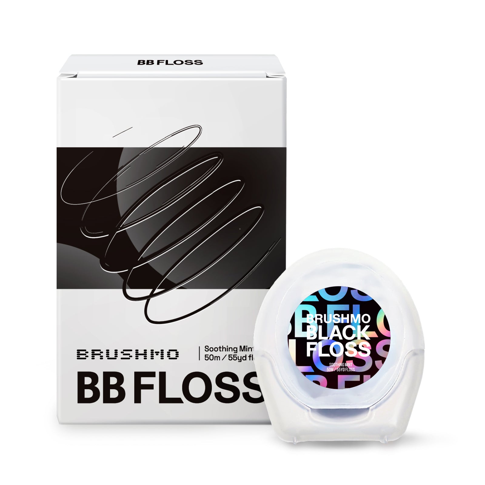 Expanding Woven Dental Floss – Black BB Floss, 55YD, 1 Pack, Soothing Mint