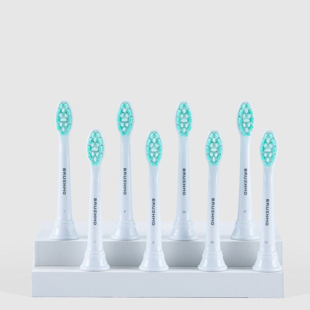 Plaque Control Replacement Toothbrush Heads Compatible with Philips Sonicare - 8 Pack, White
