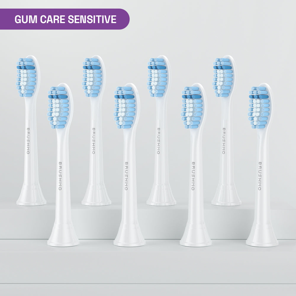 Gum Care Sensitive Replacement Toothbrush Heads Compatible with Philips Sonicare - 8 Pack, White
