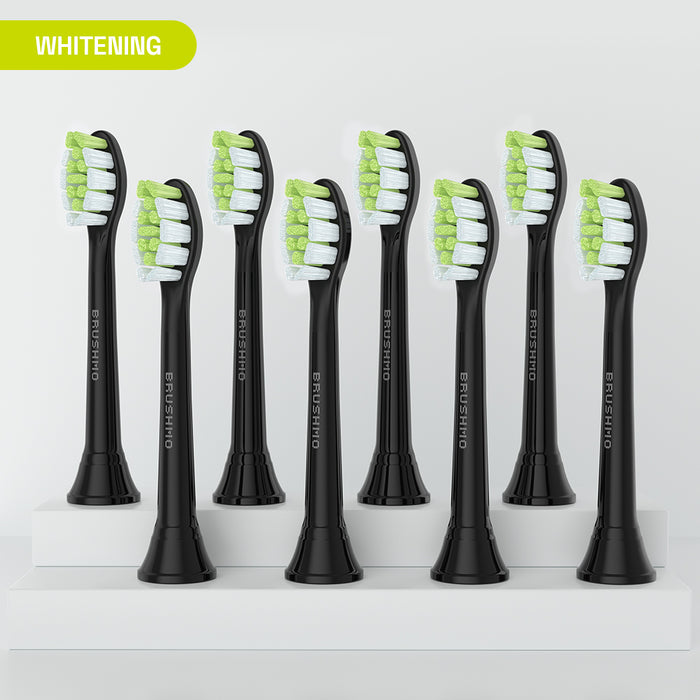 Replacement Toothbrush Heads Compatible with Philips Sonicare- Whitening (8 Pack), Black