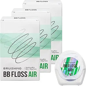 Brushmo Black Floss (BBFloss) Expanding Woven Dental Floss AIR – 165YD, 3 Pack
