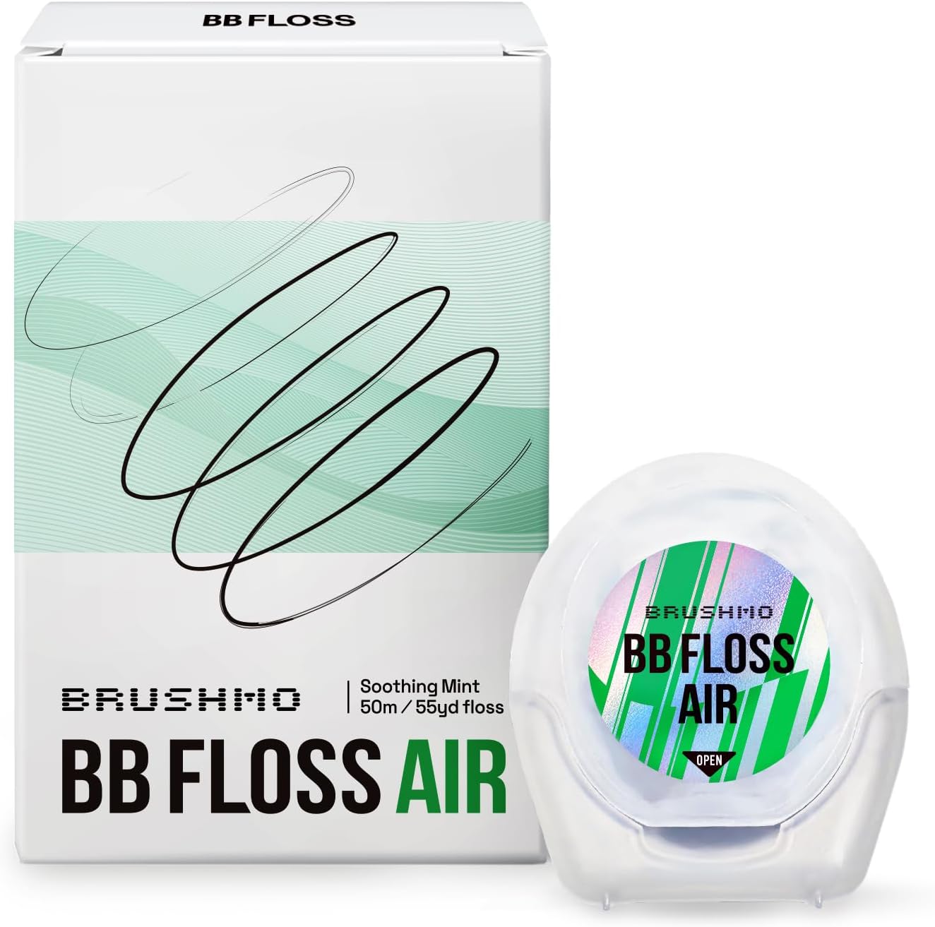 Award Winning Brushmo Black Floss (BBFloss) Expanding Woven Dental Floss AIR – 55YD, 1 Pack
