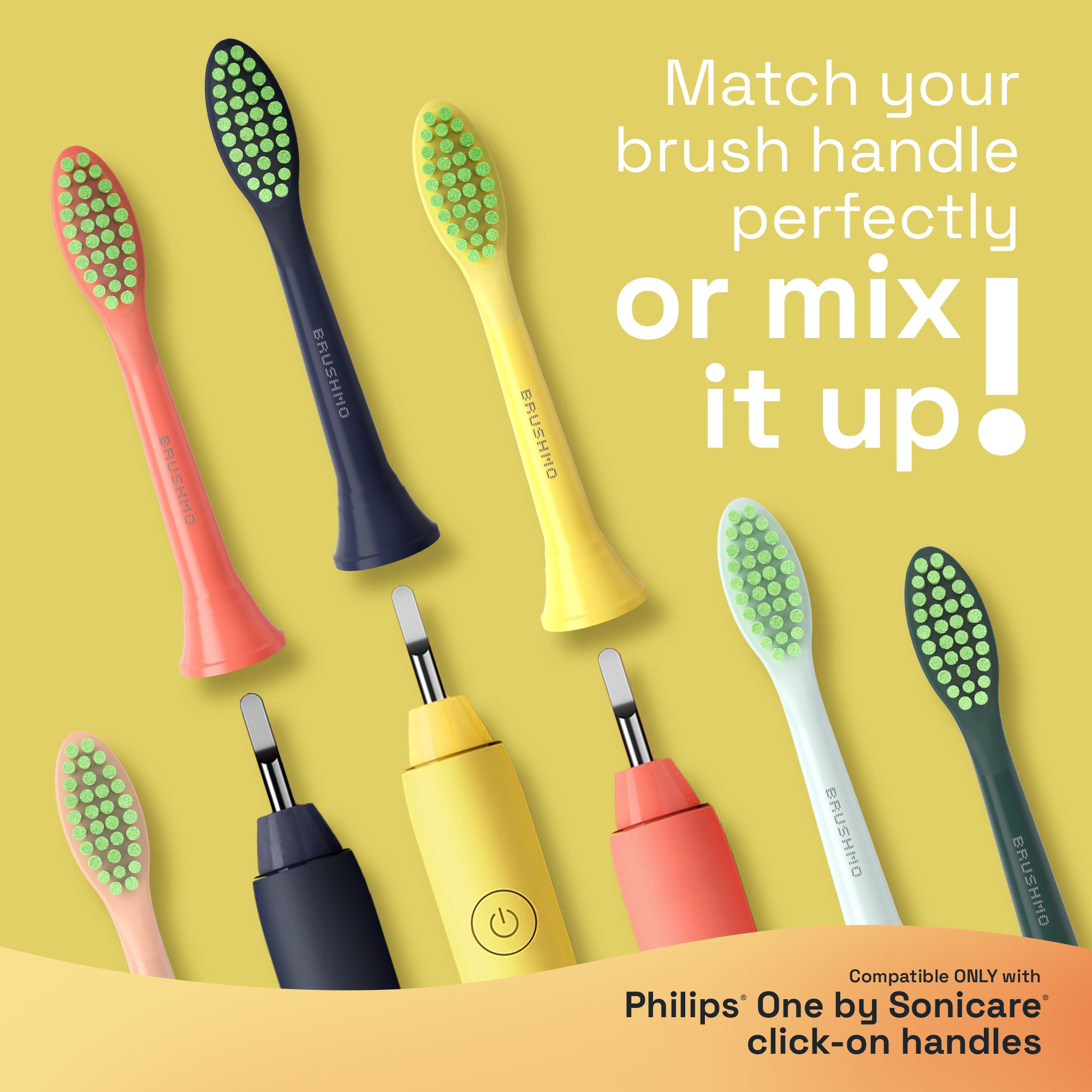 Replacement Toothbrush Heads Compatible with Philips Sonicare One - 4 Pack, Mango
