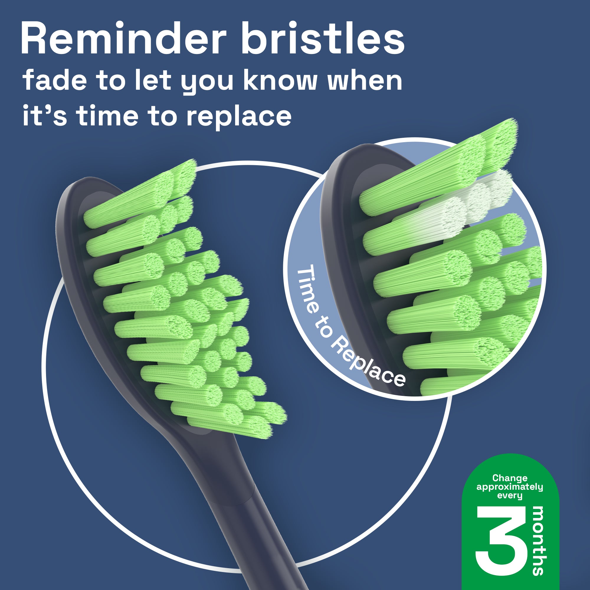 Replacement Toothbrush Heads Compatible with Philips Sonicare One - 4 Pack, Midnight Navy Blue