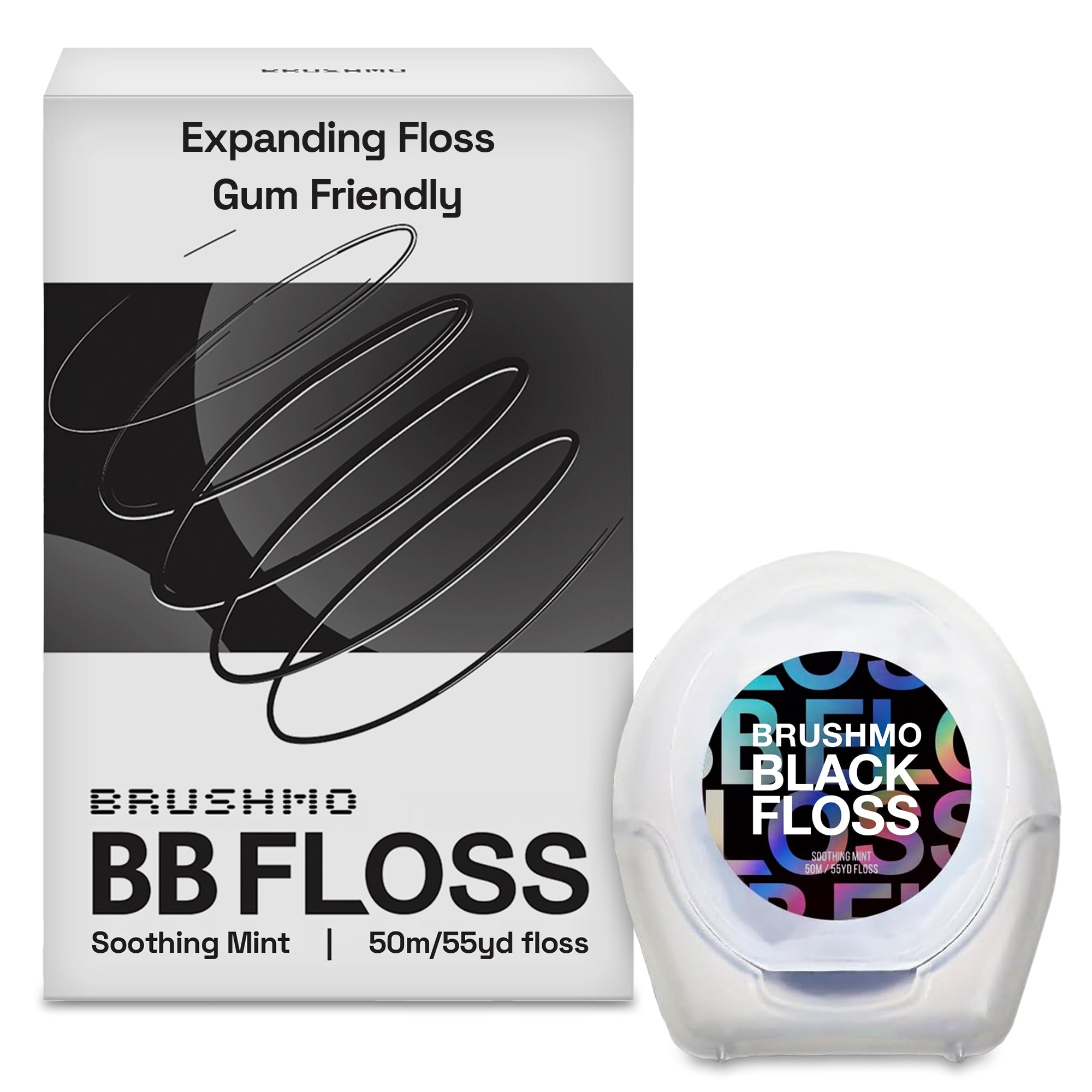 Expanding Woven Black Dental Floss – 55YD, 1 Pack