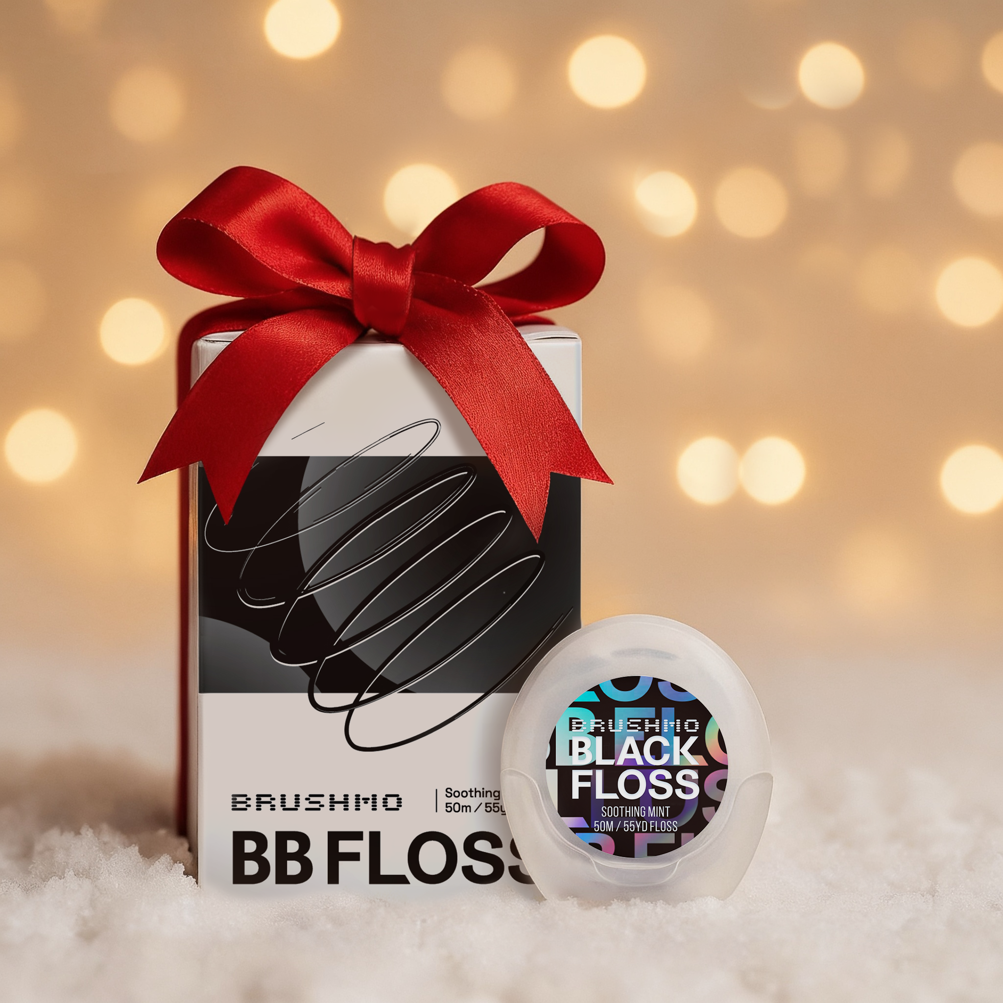 Brushmo Black Floss (BBFloss) Expanding Woven Dental Floss – 55YD, 1 Pack