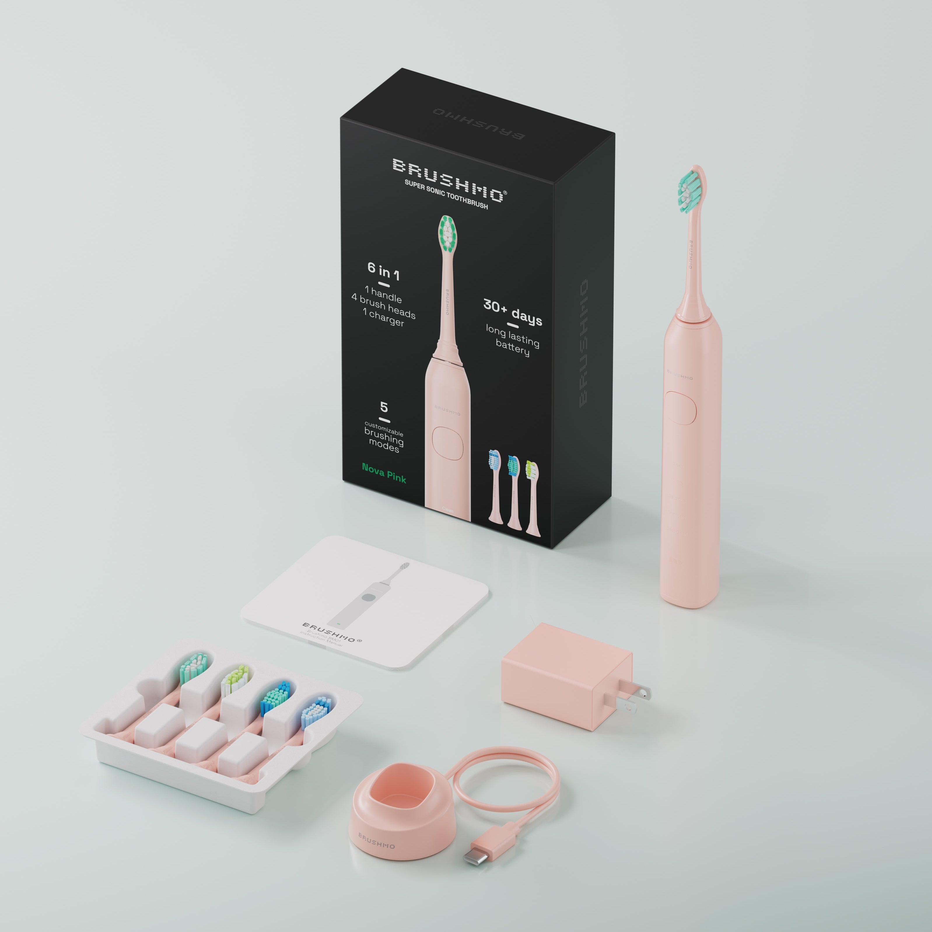 Brushmo Super Sonic Electric Toothbrush - Nova Pink
