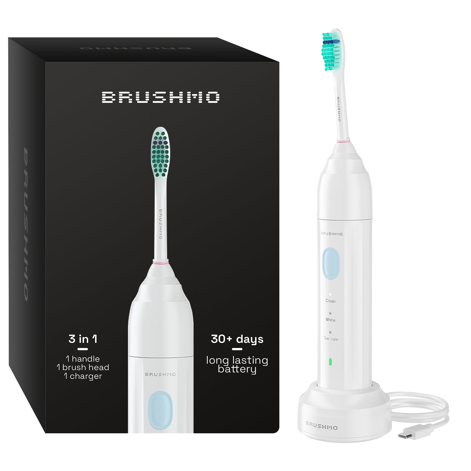 e-Series Sonic Toothbrush, Compatible with Philips Sonicare E-Series Essence and Other Screw-on Brush Heads, White