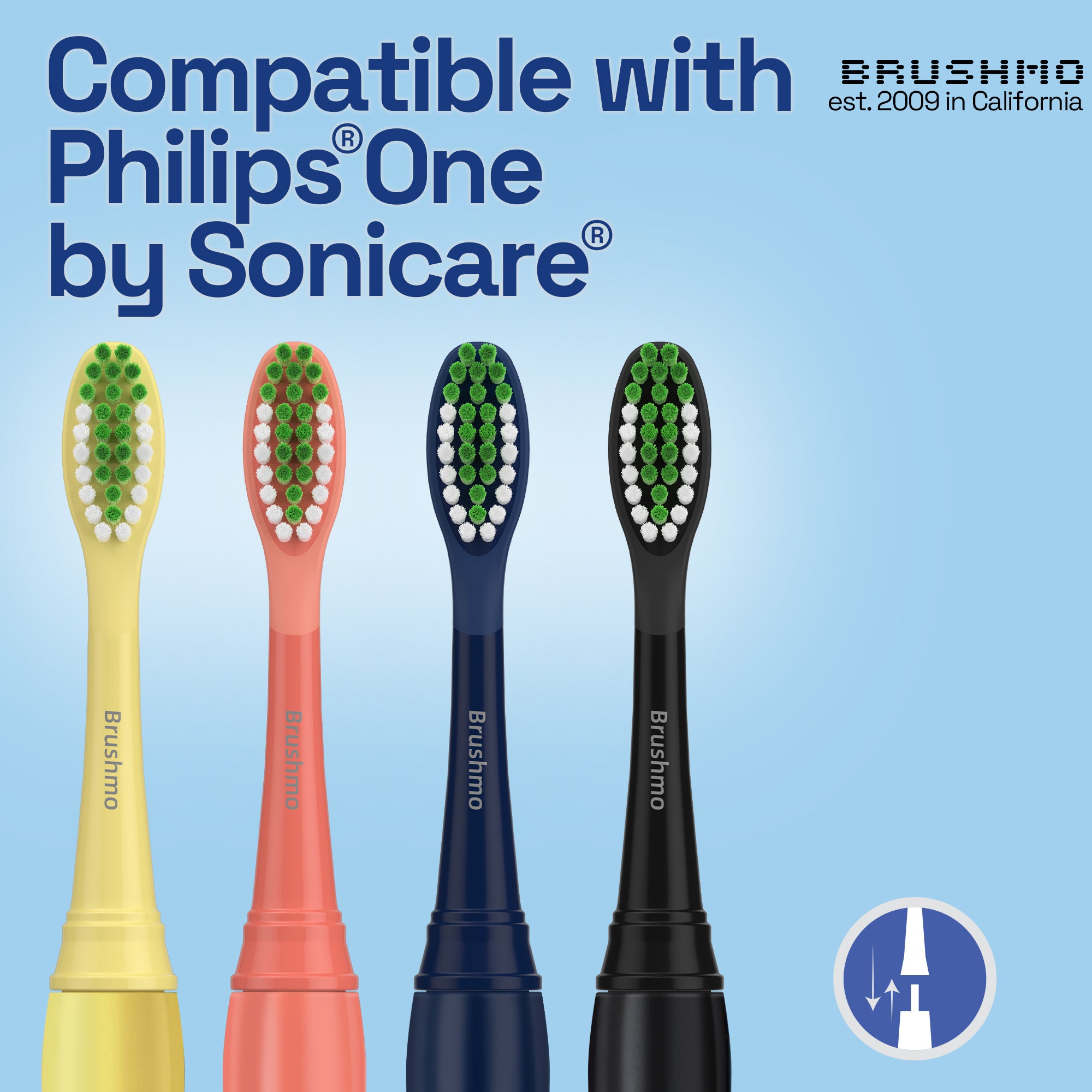 Replacement Toothbrush Heads Compatible with Philips Sonicare One, 4 Pack, Sage Green